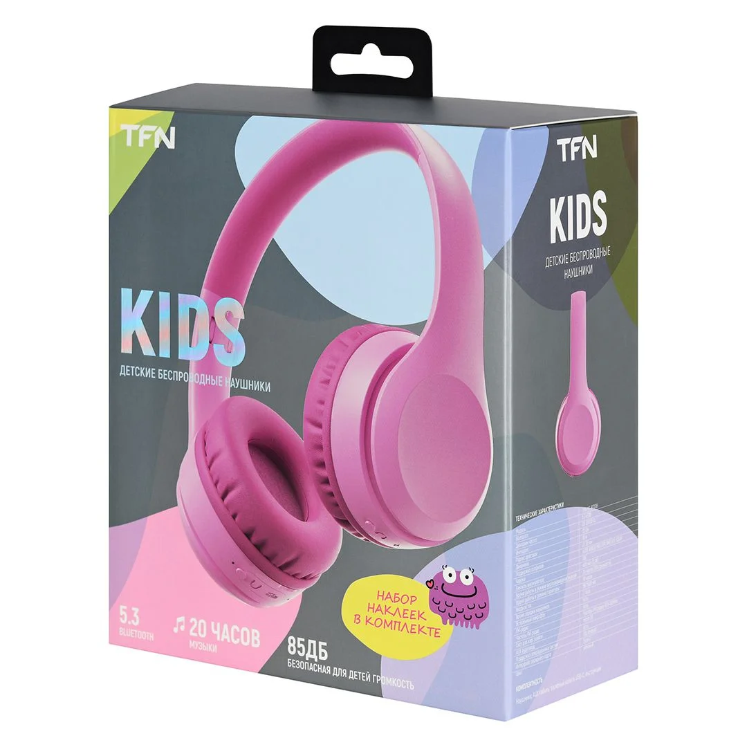 Наушники беспроводные TFN Kids, розовый_7