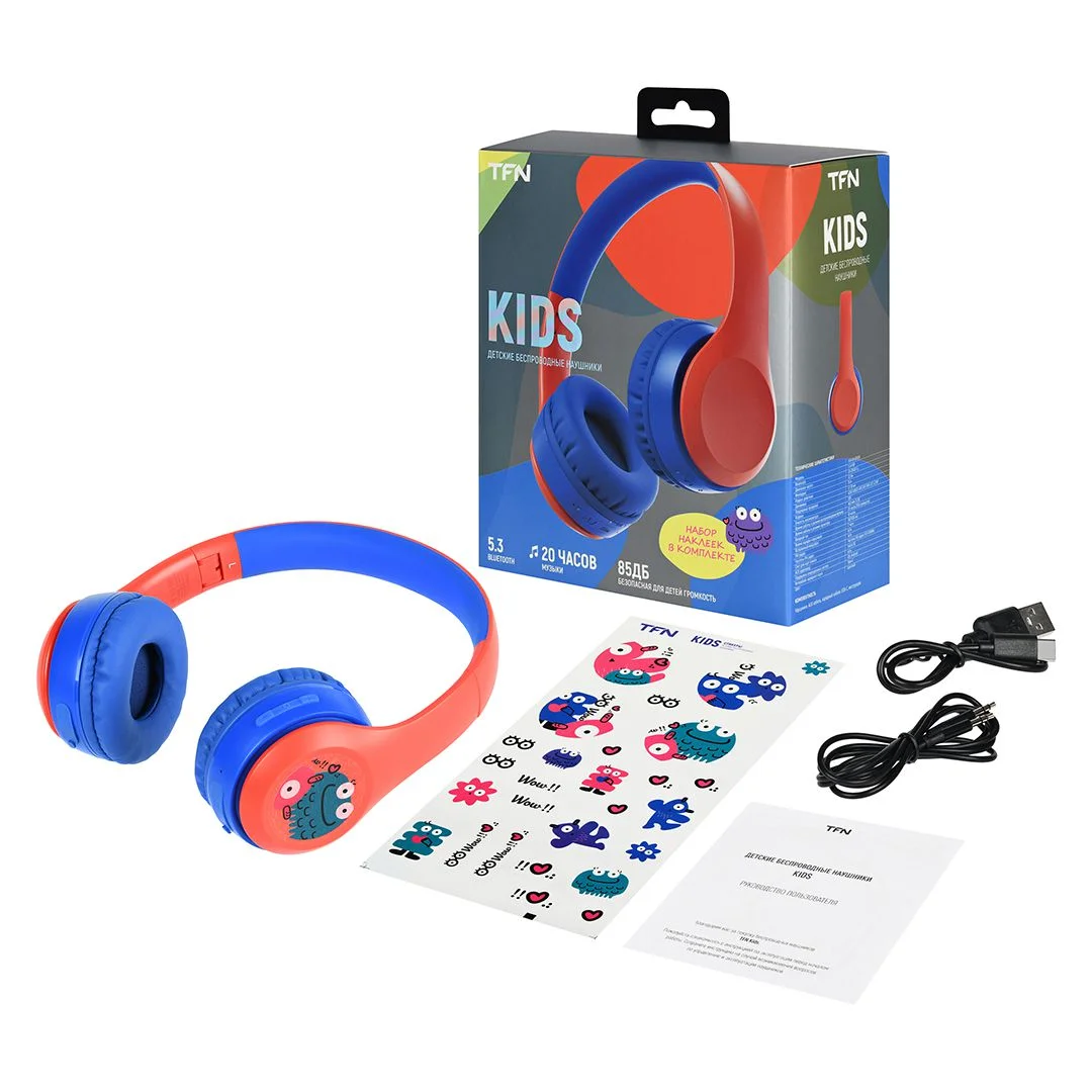 Наушники беспроводные TFN Kids, красный_6