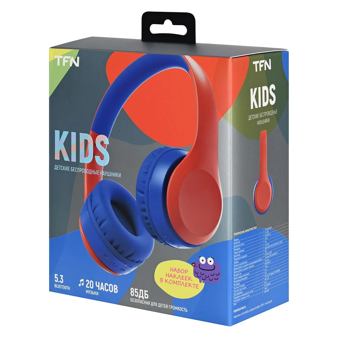 Наушники беспроводные TFN Kids, красный_7