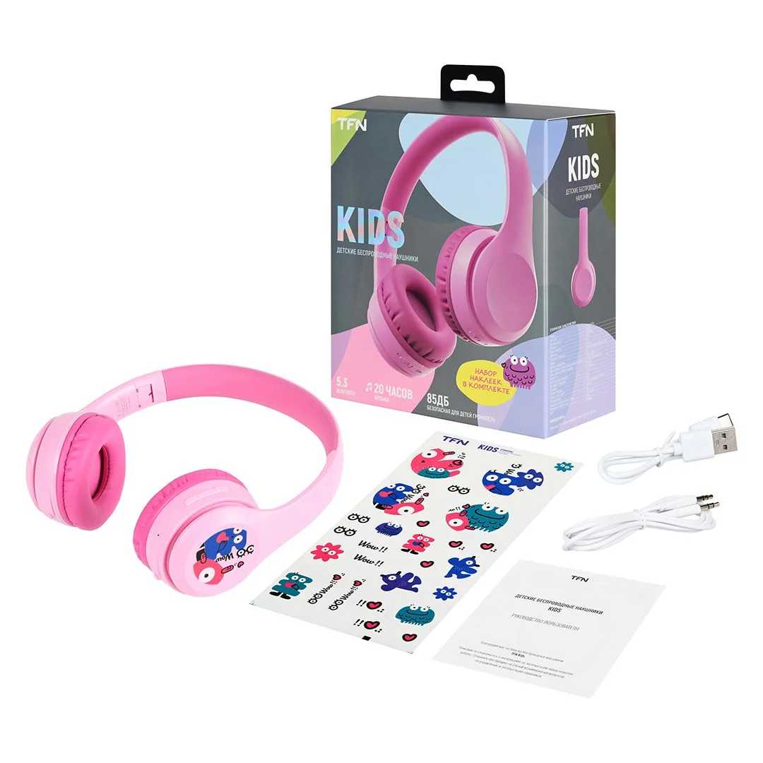 Наушники беспроводные TFN Kids, розовый_6