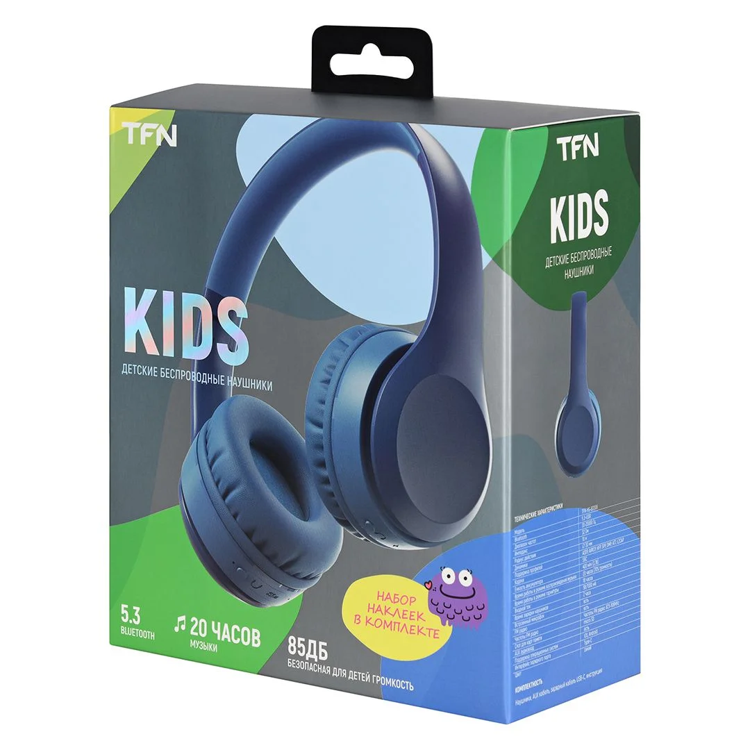 Наушники беспроводные TFN Kids, синий_7