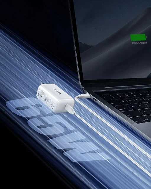 Сетевое зарядное устройство Anker PowerPort III, USB Type-C, 65Вт, PD (US, UK, EU Plugs), белое_1
