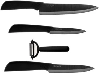 Набор кухонных ножей Xiaomi Huo Hou Nano Ceramic Knife 4шт: черный