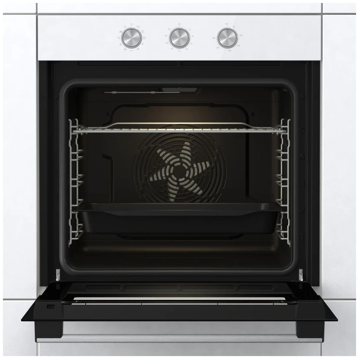 Духовой шкаф Gorenje BO6725E02WG (Essential / 77 л / до 300 °C / Белый, стекло / AquaClean / Perfect