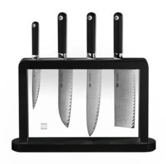 HuoHou Damascus Kitchen KnifeSet black_1