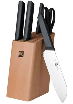 Набор кухонных ножей c подставкой Xiaomi Huo Hou Youth Knifes Set