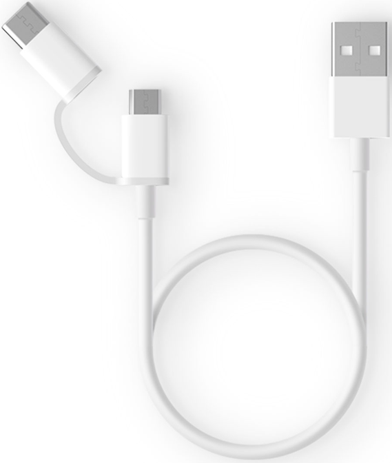 Кабель Xiaomi 2in1 USB-C, Micro USB 1 м, белый
