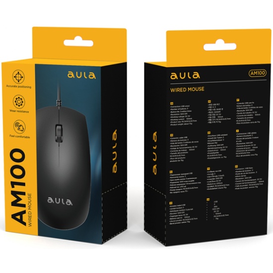 Мышь AULA AM100, 1200 dpi, черная_1