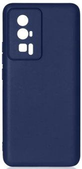 Чехол-накладка для Poco F5 Pro, DF, силиконовый, синий