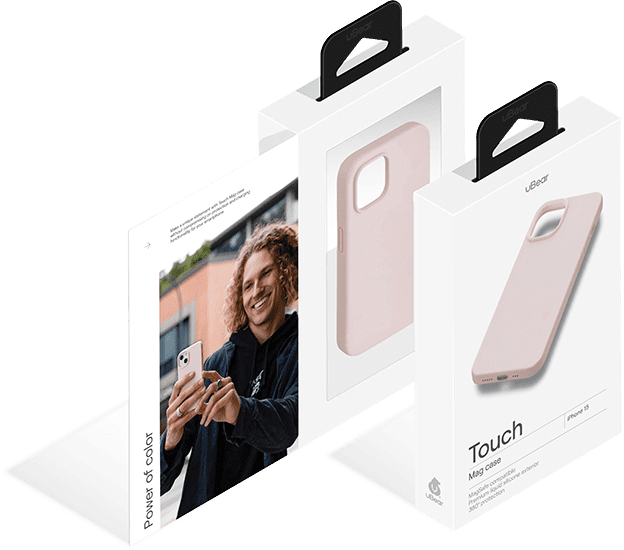 Чехол защитный uBear Touch Mag Case, iPhone 15, MagSafe, силикон, розовый_3