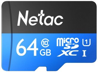 Карта памяти Netac 64GB microSD Class 10, без адаптера [NT02P500STN-064G-S]