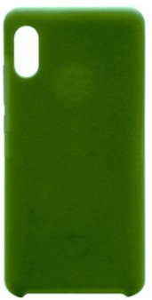Чехол-накладка для Xiaomi Redmi 9A, силикон/бархат, тёмно-зелёный