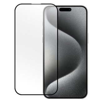Стекло защитное для iPhone 15 Pro, FullGlue, черное, OEM