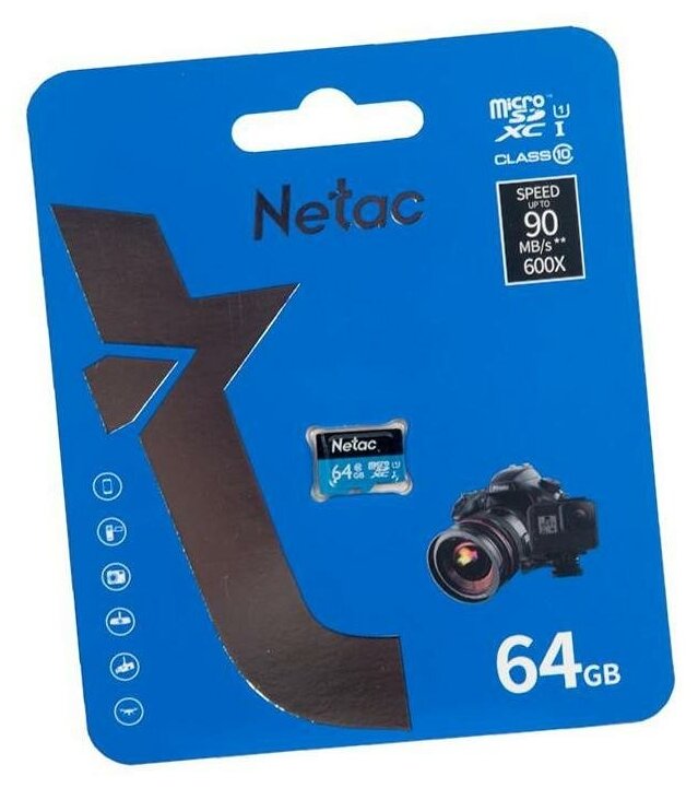 Карта памяти Netac 64GB microSD Class 10, без адаптера [NT02P500STN-064G-S]_1