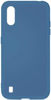 Чехол-накладка для Samsung Galaxy A01, силикон/бархат, синий