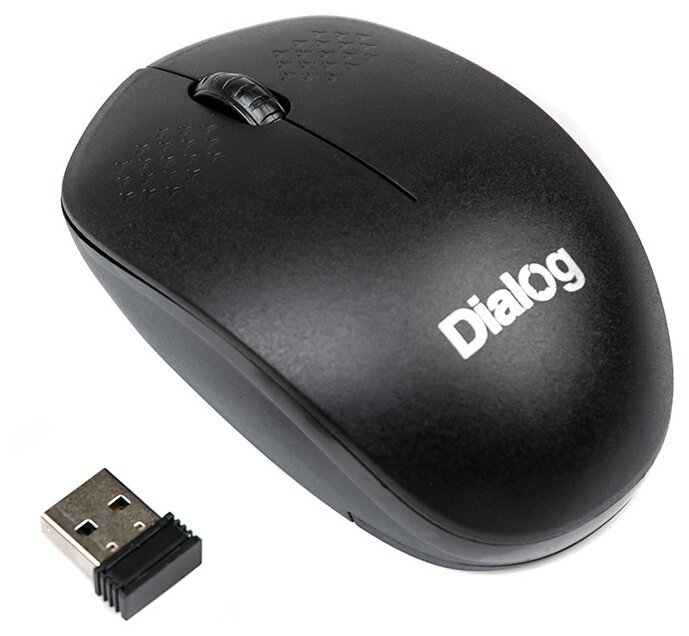Мышь беспроводная Dialog MROC-13U Comfort RF 2.4G Optical - 3 кнопки + ролик прокрутки, USB, черная_1