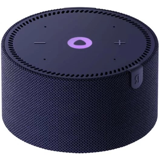 Умная колонка Яндекс Станция Мини обновленная версия с часами и с голосовым помощником Алиса, синяя_1