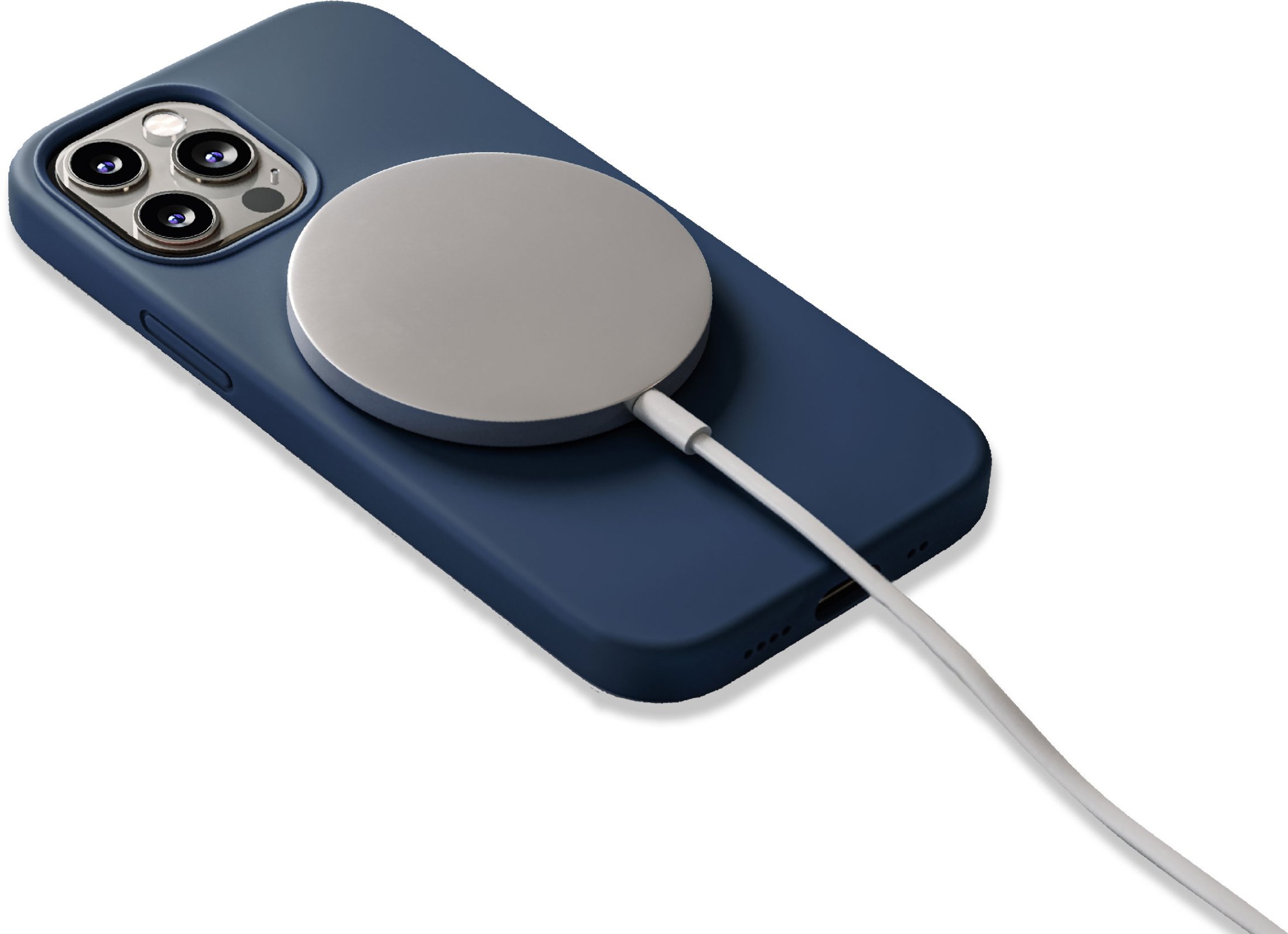 Чехол uBear для iPhone 14 Pro Max, Touch Mag Case, силикон, тёмно-синий_2
