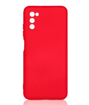 Чехол-накладка для Samsung Galaxy A03s, DF, силикон/бархат, красный