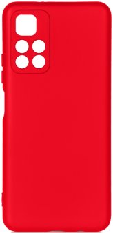 Чехол-накладка для Xiaomi Redmi Note 11/Poco M4 Pro, DF, силикон/бархат, красный