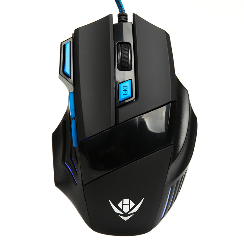 Мышь Dialog MOG-21U Nakatomi Gaming mouse - игровая, 7 кнопок, голубая подсветка, USB, черная