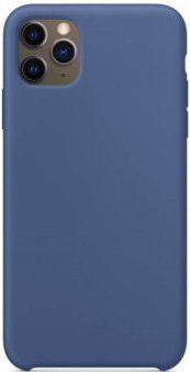 Чехол-накладка для iPhone 11 Pro, силикон/бархат, темно-синий