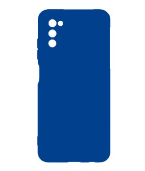 Чехол-накладка для Samsung Galaxy A03s, DF, силикон/бархат, синий