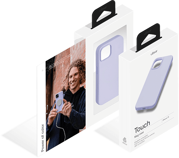 Чехол защитный uBear Touch Mag Case, iPhone 15, MagSafe, силикон, фиолетовый_2