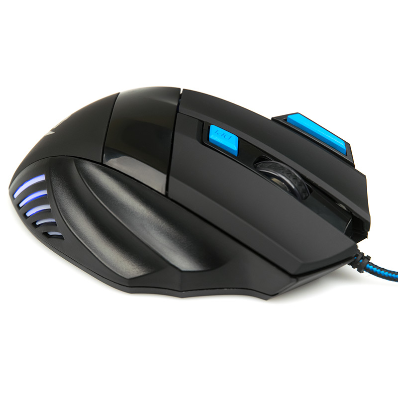 Мышь Dialog MOG-21U Nakatomi Gaming mouse - игровая, 7 кнопок, голубая подсветка, USB, черная_4