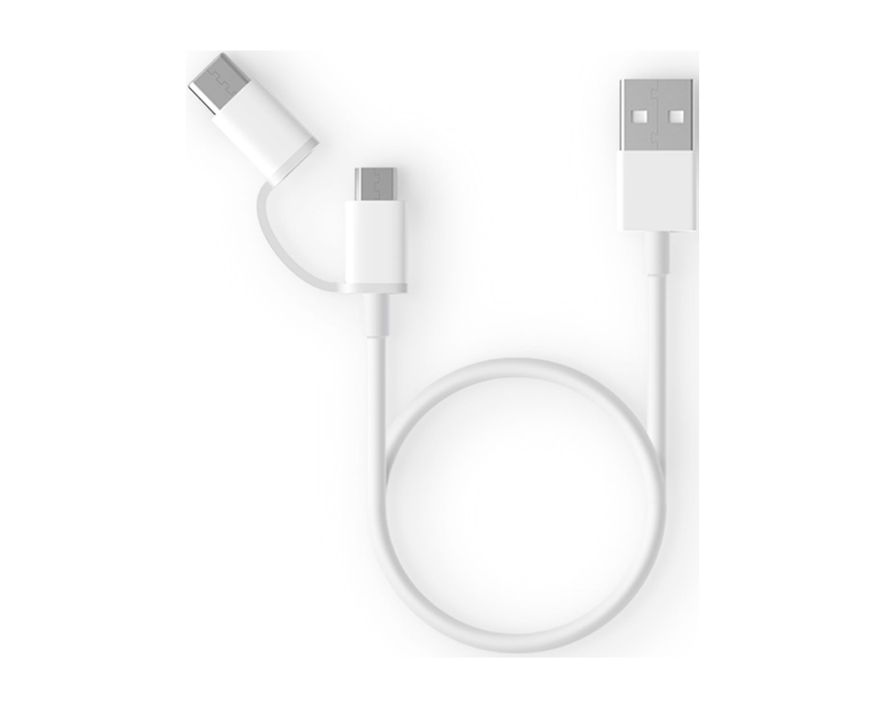 Кабель Xiaomi 2in1 USB to Type-C, USB to Micro USB 1м, белый