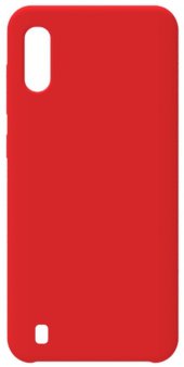 Чехол-накладка для Samsung Galaxy A01, силикон/бархат, красный