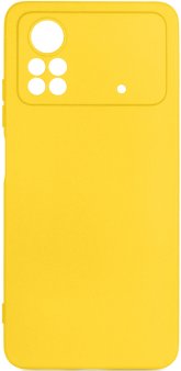 Чехол-накладка для Poco X4 Pro (5G), DF, силиконовый, жёлтый