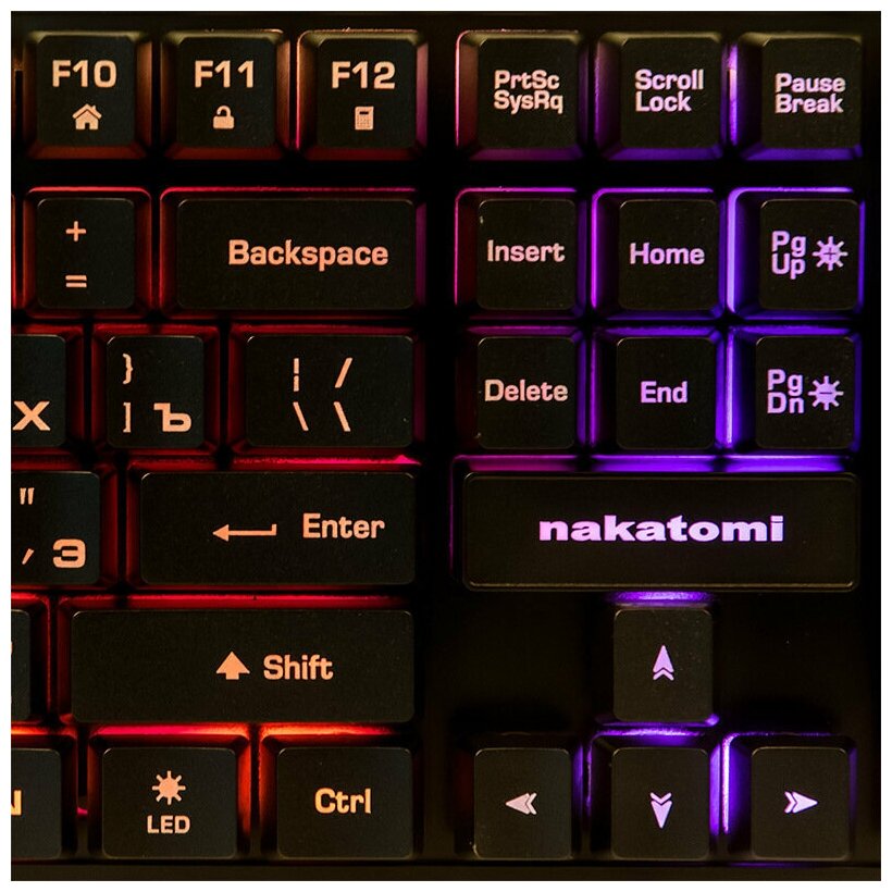 Клавиатура Dialog KG-23U black Nakatomi Gaming - игровая с RGB-подсветкой, USB, черная_1