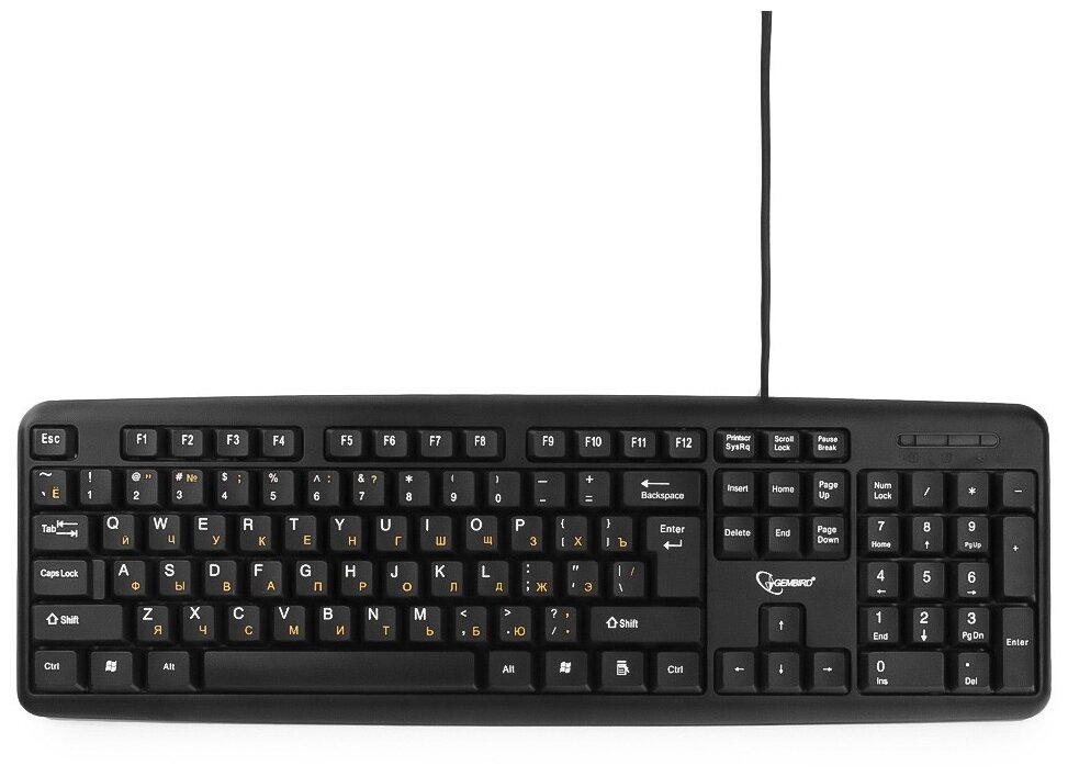 Клавиатура Gembird KB-8320U-BL, черный, USB, 104 клавиши, кабель 1,5м