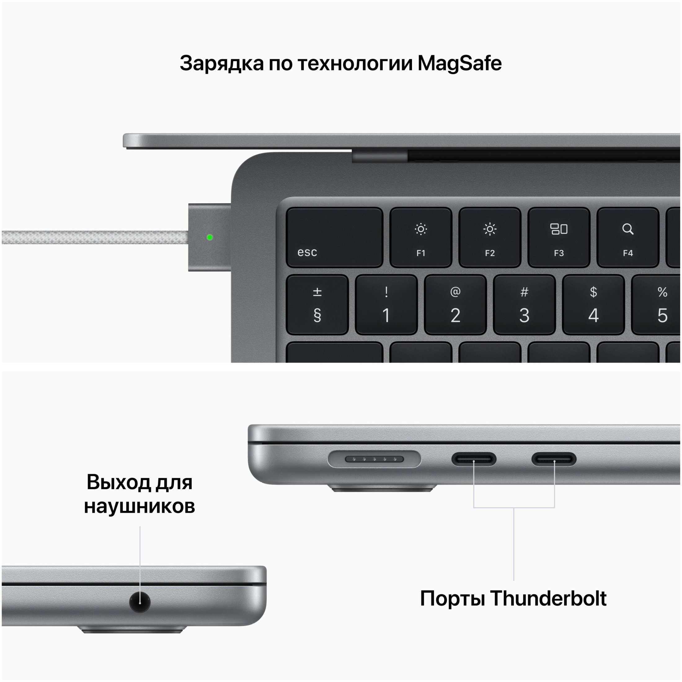 Ноутбук Apple MacBook Air 13'' Apple M2, 8C CPU 8C GPU/8GB/256GB SSD/RUS, серый космос_6