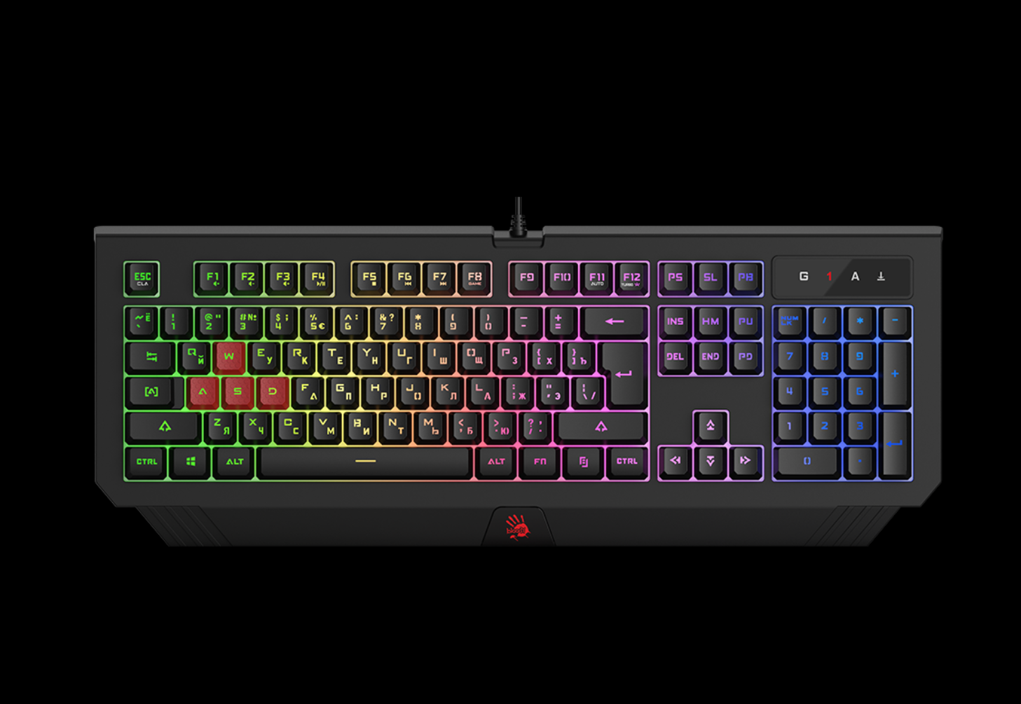 Клавиатура A4Tech Bloody B125N Illuminate, Черный USB_2