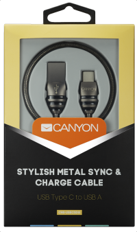 Кабель Canyon USB-Type-C, UC-5 1м, темно-серый