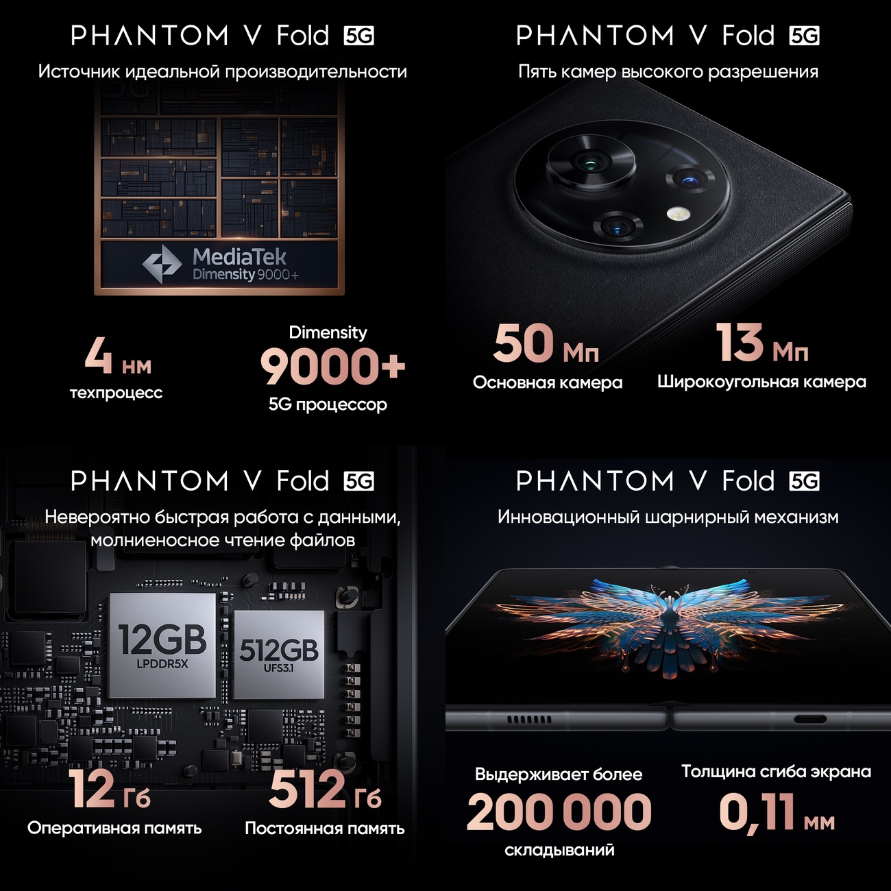 Смартфон Tecno PHANTOM V Fold Смартфон Tecno PHANTOM V Fold